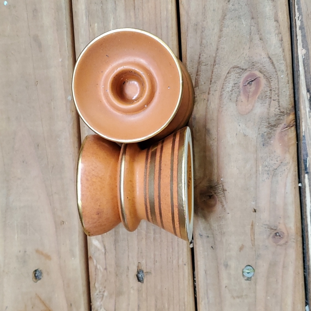 MID-CENTURY Vee Jackson pottery candlestick holders set